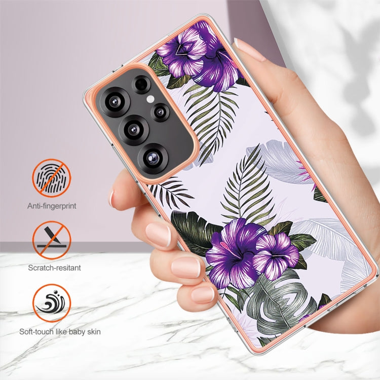 For Samsung Galaxy S25 Ultra 5G Electroplating IMD TPU Phone Case(Purple Flower) - Galaxy S25 Ultra 5G Cases by PMC Jewellery | Online Shopping South Africa | PMC Jewellery | Buy Now Pay Later Mobicred