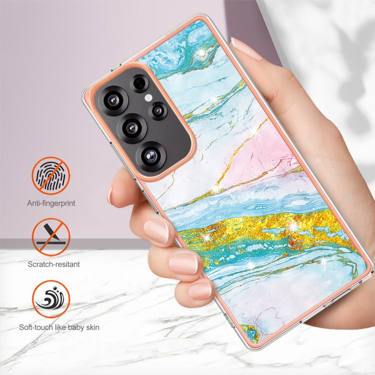 For Samsung Galaxy S25 Ultra 5G Electroplating Marble Pattern Dual-side IMD TPU Shockproof Phone Case(Green 004) - Galaxy S25 Ultra 5G Cases by PMC Jewellery | Online Shopping South Africa | PMC Jewellery | Buy Now Pay Later Mobicred