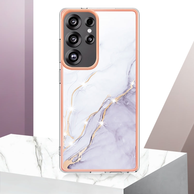 For Samsung Galaxy S25 Ultra 5G Electroplating Marble Pattern Dual-side IMD TPU Shockproof Phone Case(White 006) - Galaxy S25 Ultra 5G Cases by PMC Jewellery | Online Shopping South Africa | PMC Jewellery | Buy Now Pay Later Mobicred