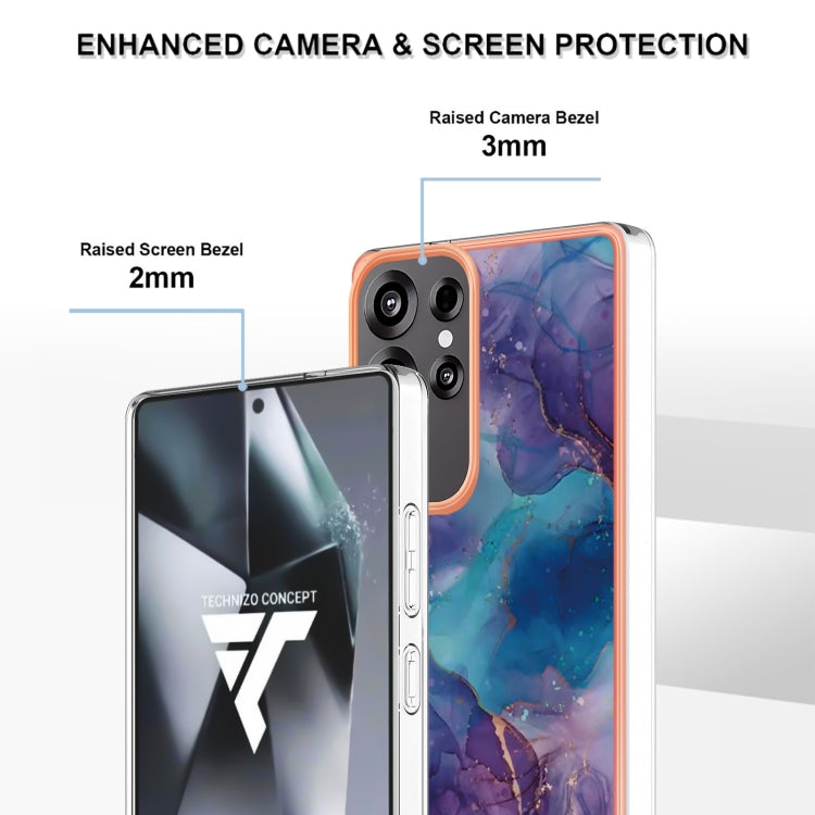 For Samsung Galaxy S25 Ultra 5G Electroplating Marble Dual-side IMD Phone Case(Purple 016) - Galaxy S25 Ultra 5G Cases by PMC Jewellery | Online Shopping South Africa | PMC Jewellery | Buy Now Pay Later Mobicred