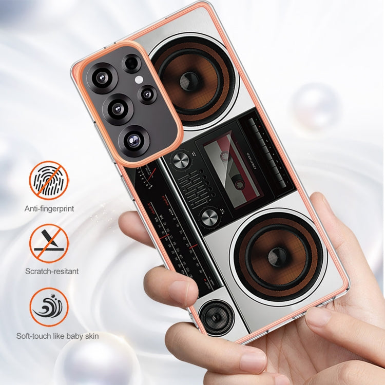 For Samsung Galaxy S25 Ultra 5G Electroplating Marble Dual-side IMD Phone Case(Retro Radio) - Galaxy S25 Ultra 5G Cases by PMC TechLife | Online Shopping South Africa | PMC TechLife | Buy Now Pay Later Mobicred