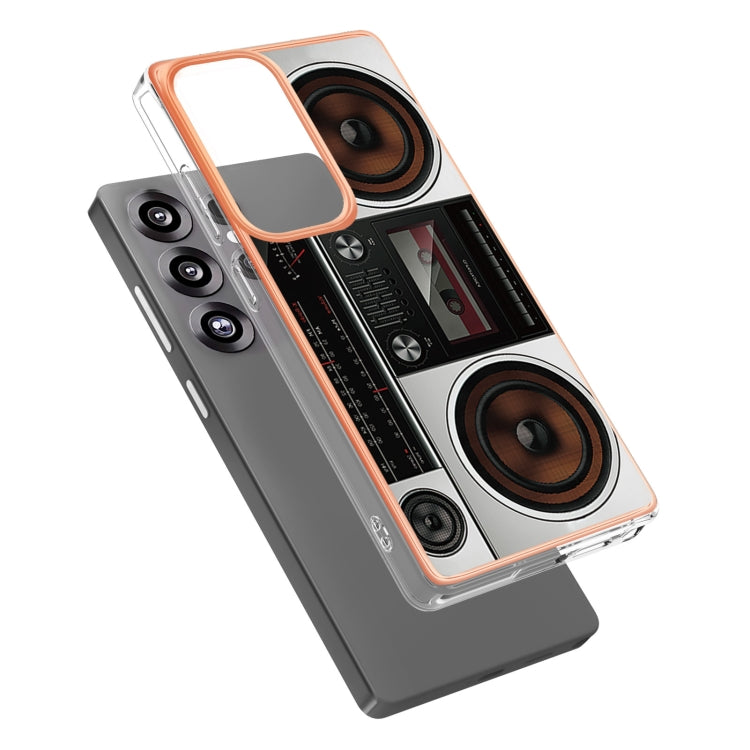 For Samsung Galaxy S25 Ultra 5G Electroplating Marble Dual-side IMD Phone Case(Retro Radio) - Galaxy S25 Ultra 5G Cases by PMC TechLife | Online Shopping South Africa | PMC TechLife | Buy Now Pay Later Mobicred