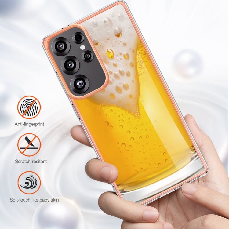 For Samsung Galaxy S25 Ultra 5G Electroplating Marble Dual-side IMD Phone Case(Draft Beer) - Galaxy S25 Ultra 5G Cases by PMC Jewellery | Online Shopping South Africa | PMC Jewellery | Buy Now Pay Later Mobicred