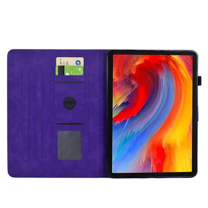 For Samsung Galaxy Tab S9 Flowers and Bird Embossed Smart Leather Tablet Case(Purple) - Galaxy Tab S9 Cases by PMC Jewellery | Online Shopping South Africa | PMC Jewellery | Buy Now Pay Later Mobicred