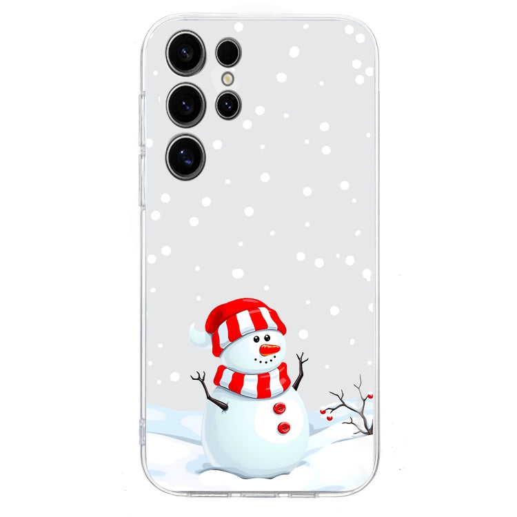 For Samsung Galaxy S25 Ultra 5G Christmas Painted Pattern TPU Transparent Phone Case(Snowman) - Galaxy S25 Ultra 5G Cases by PMC Jewellery | Online Shopping South Africa | PMC Jewellery | Buy Now Pay Later Mobicred