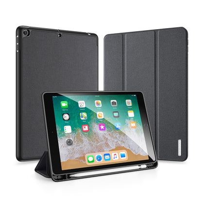 For iPad 9.7 inch(2017)/9.7 inch(2018)/iPad 6 DUX DUCIS Domo Series Horizontal Flip Magnetic PU Leather Case with Three-folding Holder & Pen Slot(Black) - iPad 9.7 (2018) & (2017) Cases by DUX DUCIS | Online Shopping South Africa | PMC Jewellery | Buy Now Pay Later Mobicred