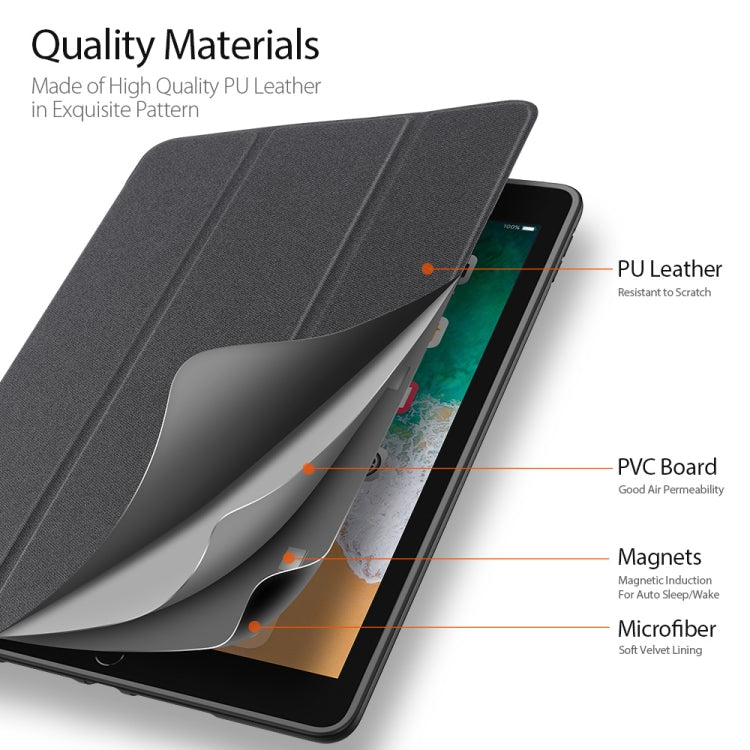 For iPad 9.7 inch(2017)/9.7 inch(2018)/iPad 6 DUX DUCIS Domo Series Horizontal Flip Magnetic PU Leather Case with Three-folding Holder & Pen Slot(Black) - iPad 9.7 (2018) & (2017) Cases by DUX DUCIS | Online Shopping South Africa | PMC Jewellery | Buy Now Pay Later Mobicred