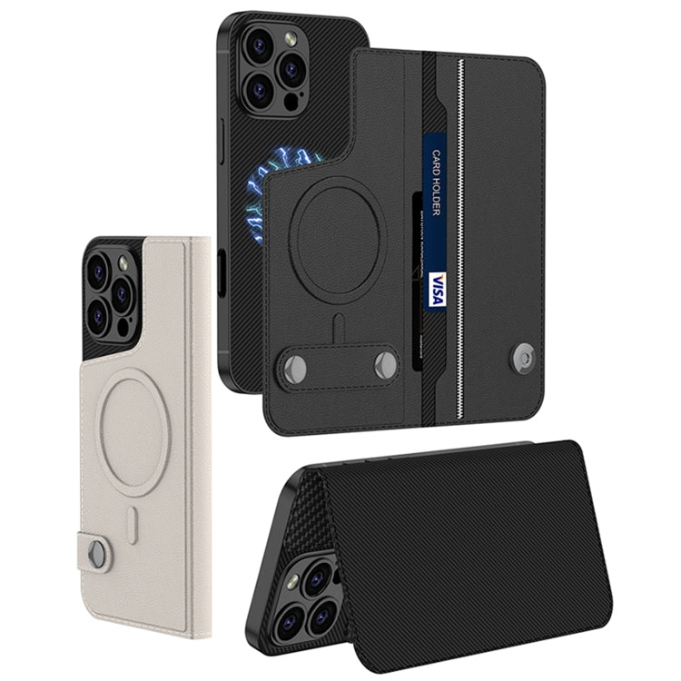 For iPhone 16 Pro Max GKK Detachable Flip Leather MagSafe Phone Case(Carbon Fiber) - free shipping - PMC Jewellery - Order now!
