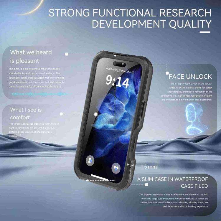 For iPhone 16 Plus RedPepper IP68 Waterproof Triple-proof MagSafe Phone Case(Black) - free shipping - PMC Jewellery - Order now!