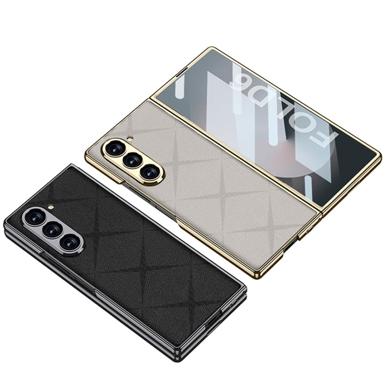 For Samsung Galaxy Z Fold6 GKK Integrated Asterism Plating Leather Full Coverage Phone Case(Black) - Galaxy Z Fold6 5G Cases by GKK | Online Shopping South Africa | PMC Jewellery | Buy Now Pay Later Mobicred