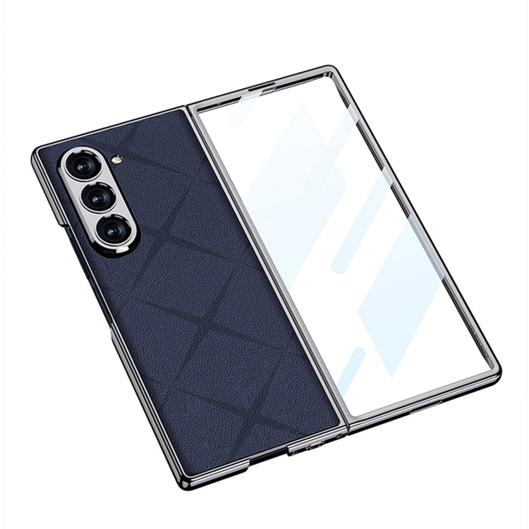 For Samsung Galaxy Z Fold6 GKK Integrated Asterism Plating Leather Full Coverage Phone Case(Blue) - Galaxy Z Fold6 5G Cases by GKK | Online Shopping South Africa | PMC Jewellery | Buy Now Pay Later Mobicred