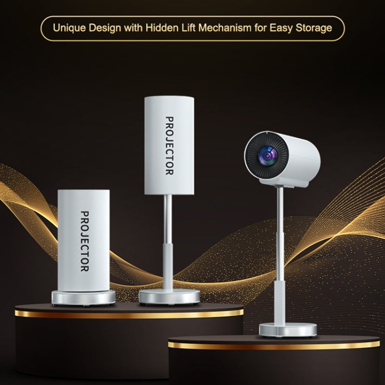 TS-3 1280x720P 260ANSI HiSilicon 352 Android 9.0 Telescopic Projector, EU Plug(White) - LED Projector by PMC TechLife | Online Shopping South Africa | PMC TechLife | Buy Now Pay Later Mobicred