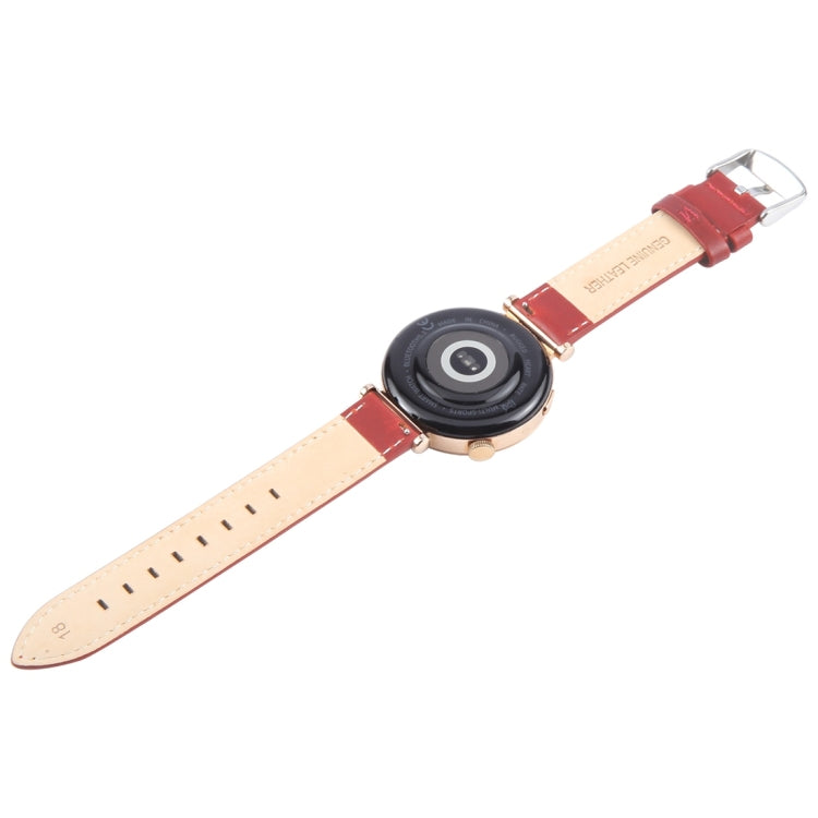 14mm Silver Steel Buckle Genuine Leather Watch Band Wristband(Red) - 20mm Bands by PMc TechLife | Online Shopping South Africa | PMc TechLife | Buy Now Pay Later Mobicred