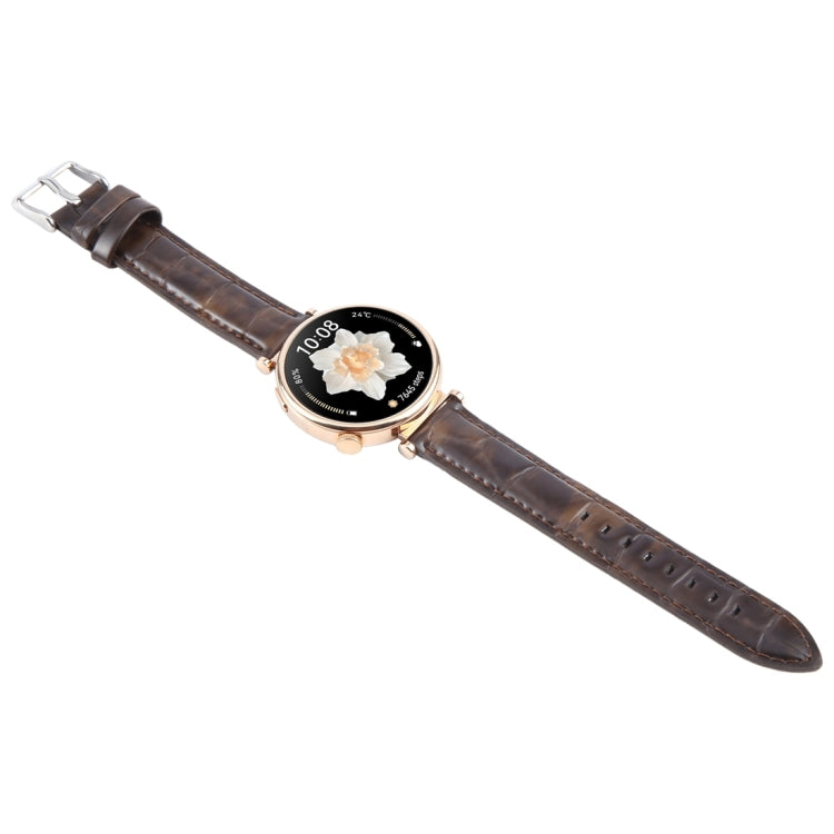 18mm Silver Steel Buckle Genuine Leather Watch Band Wristband(Coffee) - free shipping - PMc TechLife - Order now!