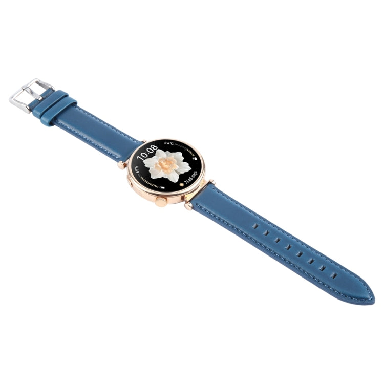 18mm Silver Steel Buckle Genuine Leather Watch Band Wristband(Blue) - free shipping - PMc TechLife - Order now!