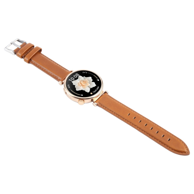22mm Silver Steel Buckle Genuine Leather Watch Band Wristband(Brown) - 22mm Bands by PMc TechLife | Online Shopping South Africa | PMc TechLife | Buy Now Pay Later Mobicred