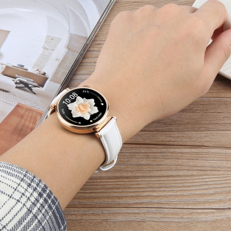 22mm Silver Steel Buckle Genuine Leather Watch Band Wristband(Black) - 22mm Bands by PMc TechLife | Online Shopping South Africa | PMc TechLife | Buy Now Pay Later Mobicred