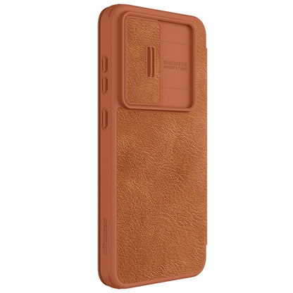 For Samsung Galaxy S24 FE 5G NILLKIN QIN Series Pro Sliding Camera Cover Design Leather Phone Case(Brown) - Galaxy S24 FE 5G Cases by NILLKIN | Online Shopping South Africa | PMC Jewellery | Buy Now Pay Later Mobicred