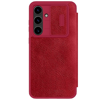 For Samsung Galaxy S24 FE 5G NILLKIN QIN Series Pro Sliding Camera Cover Design Leather Phone Case(Red) - Galaxy S24 FE 5G Cases by NILLKIN | Online Shopping South Africa | PMC Jewellery | Buy Now Pay Later Mobicred