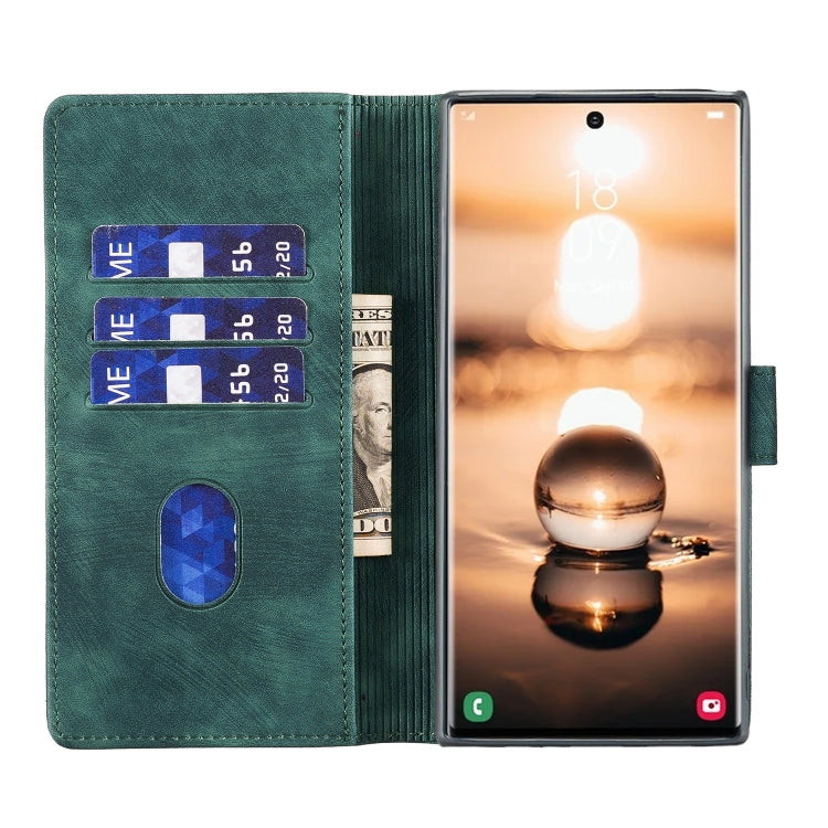 For Samsung Galaxy S25 Ultra 5G Pen Heart Cat Embossed Leather Phone Case(Green) - Galaxy S25 Ultra 5G Cases by PMC TechLife | Online Shopping South Africa | PMC TechLife | Buy Now Pay Later Mobicred