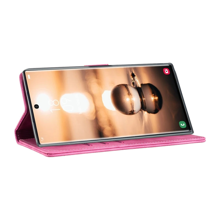 For Samsung Galaxy S25 Ultra 5G Pen Heart Cat Embossed Leather Phone Case(Pink) - Galaxy S25 Ultra 5G Cases by PMC TechLife | Online Shopping South Africa | PMC TechLife | Buy Now Pay Later Mobicred
