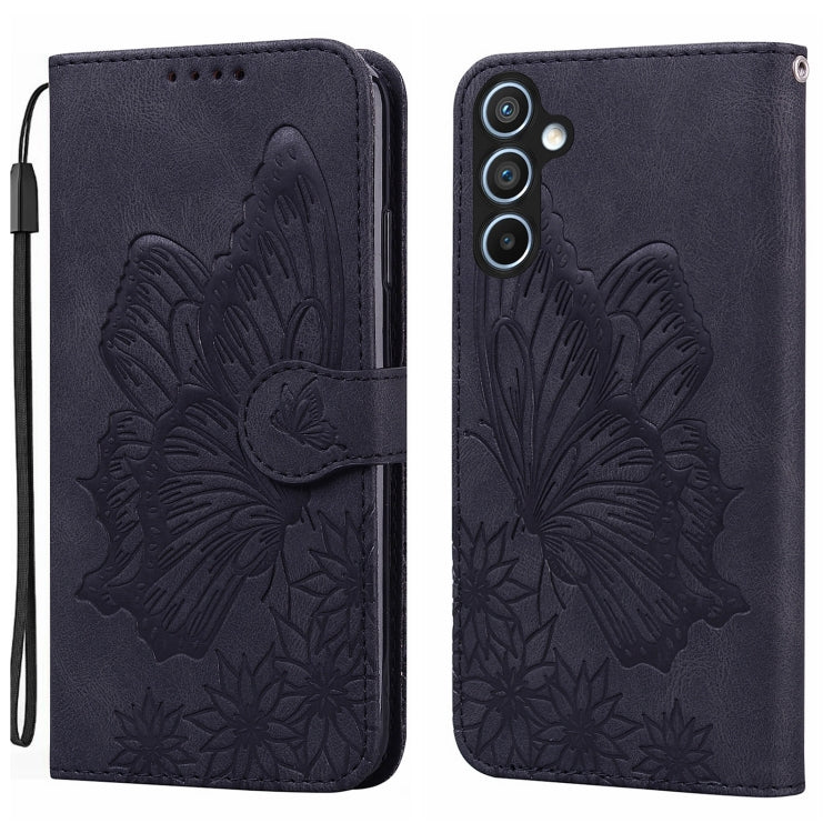 For Samsung Galaxy S25 5G Retro Skin Feel Butterflies Embossing Horizontal Flip Leather Phone Case(Black) - Galaxy S25 5G Cases by PMC Jewellery | Online Shopping South Africa | PMC Jewellery | Buy Now Pay Later Mobicred