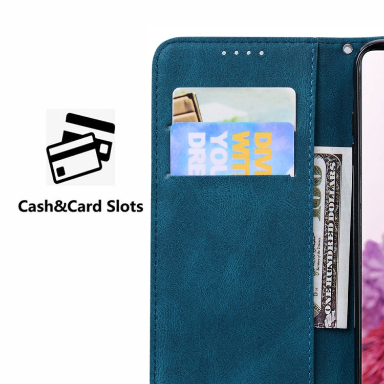 For Samsung Galaxy S25 5G Retro Skin Feel Butterflies Embossing Horizontal Flip Leather Phone Case(Blue) - Galaxy S25 5G Cases by PMC TechLife | Online Shopping South Africa | PMC TechLife | Buy Now Pay Later Mobicred