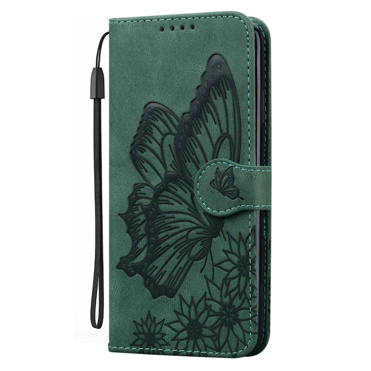 For Samsung Galaxy S25+ 5G Retro Skin Feel Butterflies Embossing Horizontal Flip Leather Phone Case(Green) - Galaxy S25+ 5G Cases by PMC TechLife | Online Shopping South Africa | PMC TechLife | Buy Now Pay Later Mobicred