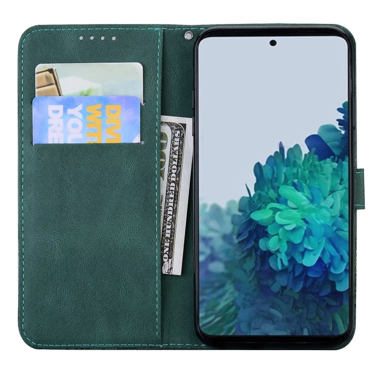For Samsung Galaxy S25+ 5G Retro Skin Feel Butterflies Embossing Horizontal Flip Leather Phone Case(Green) - Galaxy S25+ 5G Cases by PMC TechLife | Online Shopping South Africa | PMC TechLife | Buy Now Pay Later Mobicred