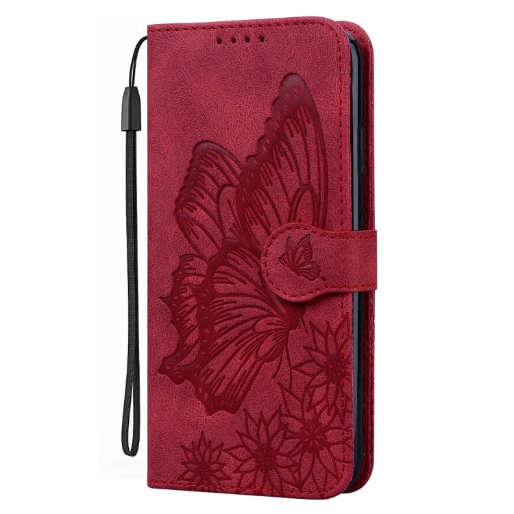 For Samsung Galaxy S25+ 5G Retro Skin Feel Butterflies Embossing Horizontal Flip Leather Phone Case(Red) - Galaxy S25+ 5G Cases by PMC TechLife | Online Shopping South Africa | PMC TechLife | Buy Now Pay Later Mobicred