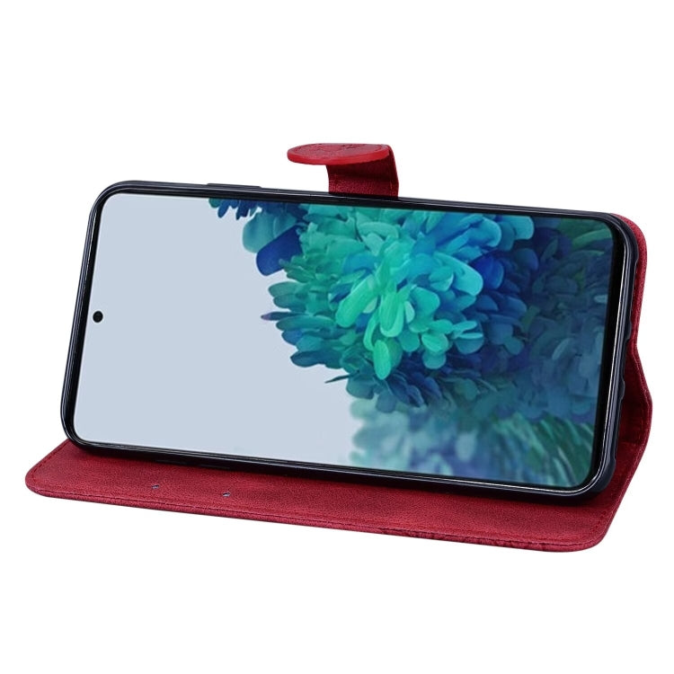 For Samsung Galaxy S25+ 5G Retro Skin Feel Butterflies Embossing Horizontal Flip Leather Phone Case(Red) - Galaxy S25+ 5G Cases by PMC TechLife | Online Shopping South Africa | PMC TechLife | Buy Now Pay Later Mobicred