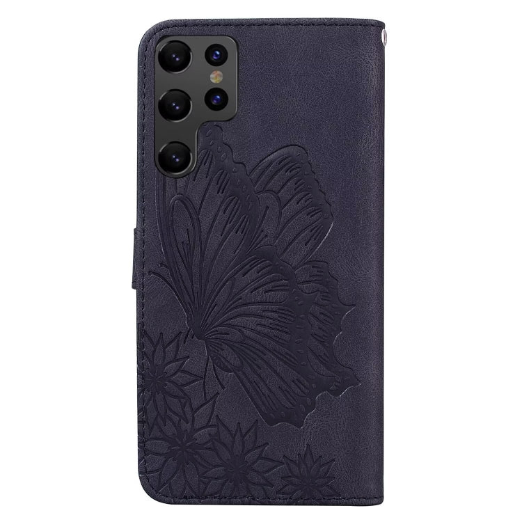 For Samsung Galaxy S25 Ultra 5G Retro Skin Feel Butterflies Embossing Horizontal Flip Leather Phone Case(Black) - Galaxy S25 Ultra 5G Cases by PMC TechLife | Online Shopping South Africa | PMC TechLife | Buy Now Pay Later Mobicred