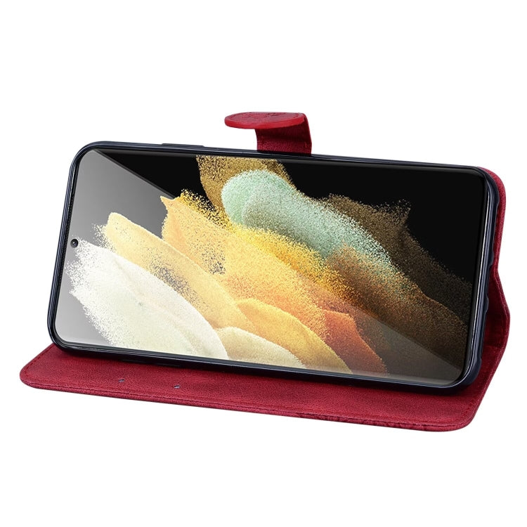 For Samsung Galaxy S25 Ultra 5G Retro Skin Feel Butterflies Embossing Horizontal Flip Leather Phone Case(Red) - Galaxy S25 Ultra 5G Cases by PMC TechLife | Online Shopping South Africa | PMC TechLife | Buy Now Pay Later Mobicred