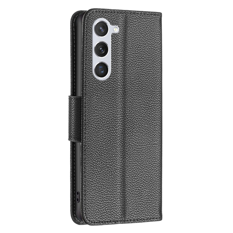 For Samsung Galaxy S25 5G Litchi Texture Pure Color Flip Leather Phone Case(Black) - Galaxy S25 5G Cases by PMC TechLife | Online Shopping South Africa | PMC TechLife | Buy Now Pay Later Mobicred