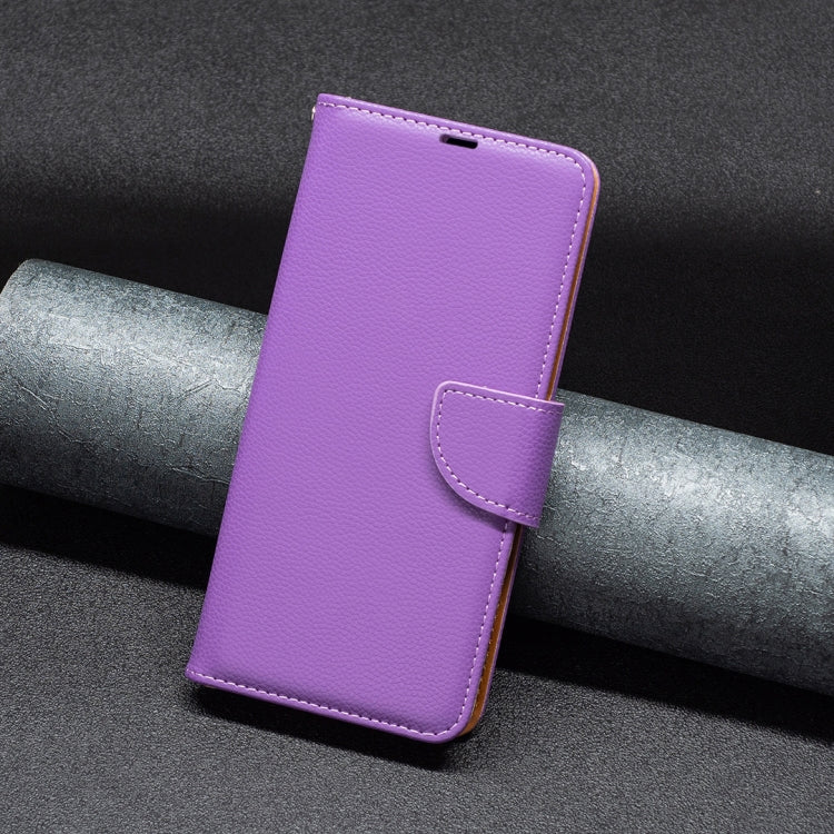 For Samsung Galaxy S25+ 5G Litchi Texture Pure Color Flip Leather Phone Case(Purple) - Galaxy S25+ 5G Cases by PMC TechLife | Online Shopping South Africa | PMC TechLife | Buy Now Pay Later Mobicred