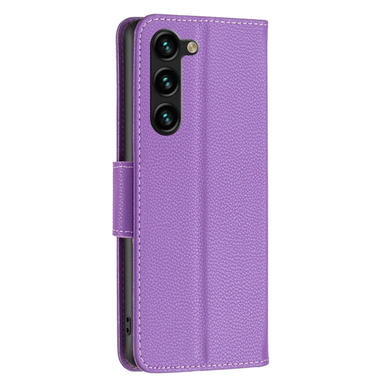 For Samsung Galaxy S25+ 5G Litchi Texture Pure Color Flip Leather Phone Case(Purple) - Galaxy S25+ 5G Cases by PMC TechLife | Online Shopping South Africa | PMC TechLife | Buy Now Pay Later Mobicred