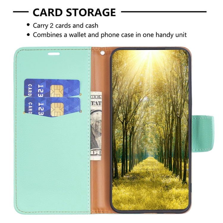 For Samsung Galaxy S25+ 5G Litchi Texture Pure Color Flip Leather Phone Case(Green) - Galaxy S25+ 5G Cases by PMC TechLife | Online Shopping South Africa | PMC TechLife | Buy Now Pay Later Mobicred