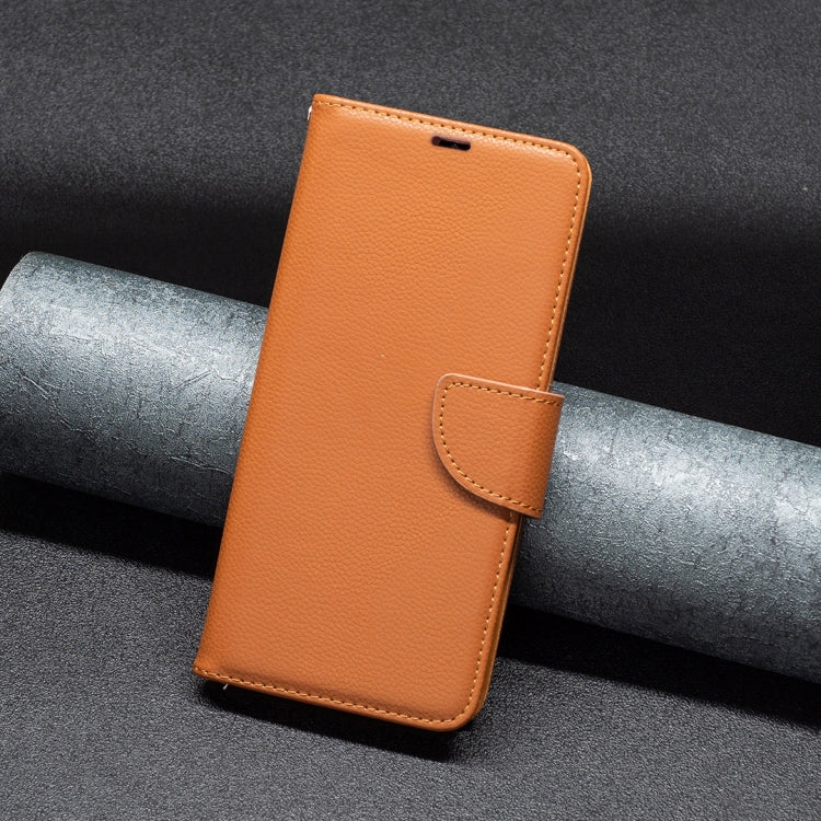 For Samsung Galaxy S25+ 5G Litchi Texture Pure Color Flip Leather Phone Case(Brown) - Galaxy S25+ 5G Cases by PMC TechLife | Online Shopping South Africa | PMC TechLife | Buy Now Pay Later Mobicred