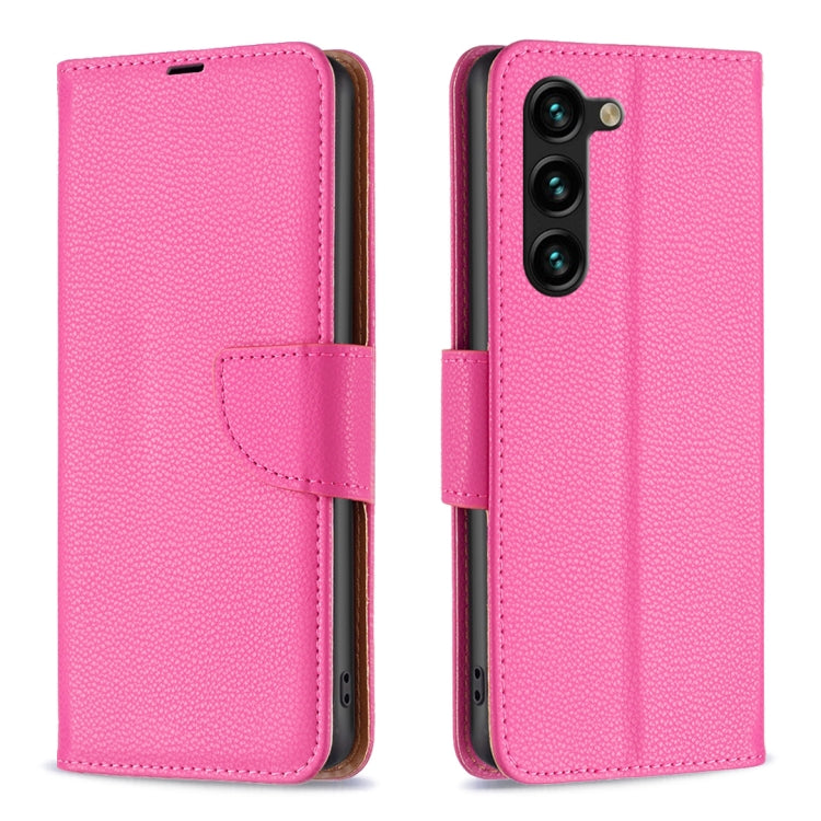 For Samsung Galaxy S25+ 5G Litchi Texture Pure Color Flip Leather Phone Case(Rose Red) - Galaxy S25+ 5G Cases by PMC TechLife | Online Shopping South Africa | PMC TechLife | Buy Now Pay Later Mobicred