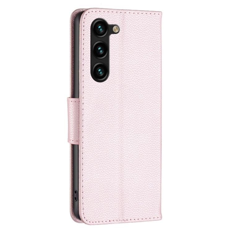 For Samsung Galaxy S25+ 5G Litchi Texture Pure Color Flip Leather Phone Case(Rose Gold) - Galaxy S25+ 5G Cases by PMC TechLife | Online Shopping South Africa | PMC TechLife | Buy Now Pay Later Mobicred