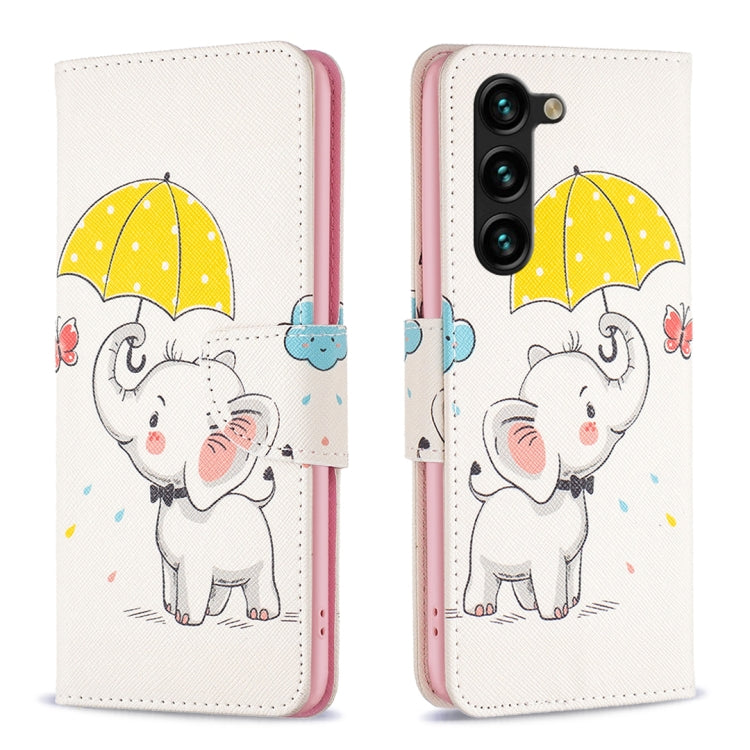 For Samsung Galaxy S25+ 5G Colored Drawing Pattern Leather Phone Case(Umbrella Elephant) - Galaxy S25+ 5G Tempered Glass by PMC Jewellery | Online Shopping South Africa | PMC Jewellery | Buy Now Pay Later Mobicred