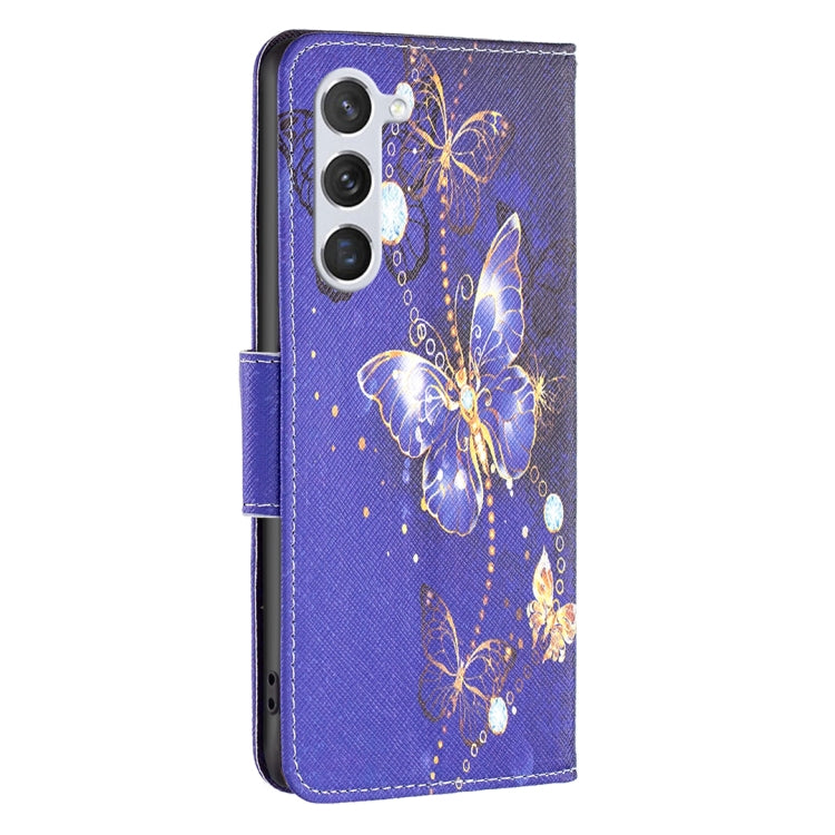 For Samsung Galaxy S25 5G Colored Drawing Pattern Leather Phone Case(Purple Butterfly) - Galaxy S25 5G Cases by PMC Jewellery | Online Shopping South Africa | PMC Jewellery | Buy Now Pay Later Mobicred