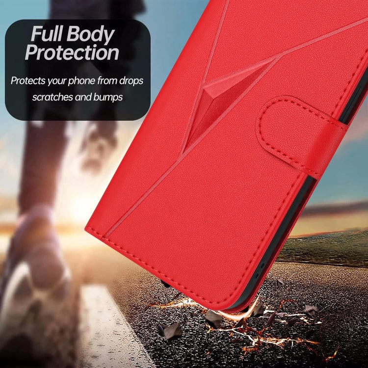 For Motorola Edge 5G 2024 Triangle Pattern Buckle Clasp Leather Phone Case(Red) - Motorola Cases by PMC Jewellery | Online Shopping South Africa | PMC Jewellery | Buy Now Pay Later Mobicred