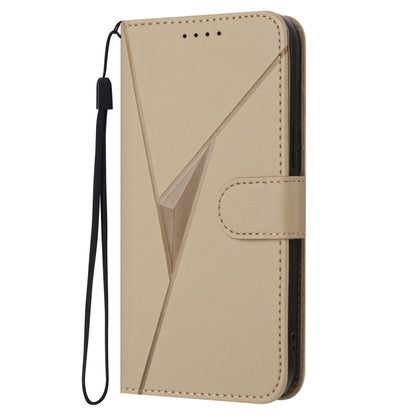 For Motorola Edge 5G 2024 Triangle Pattern Buckle Clasp Leather Phone Case(Gold) - Motorola Cases by PMC Jewellery | Online Shopping South Africa | PMC Jewellery | Buy Now Pay Later Mobicred