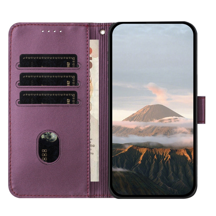 For Motorola Moto G Play 4G 2024 Triangle Pattern Buckle Clasp Leather Phone Case(Dark Purple) - Motorola Cases by PMC Jewellery | Online Shopping South Africa | PMC Jewellery | Buy Now Pay Later Mobicred