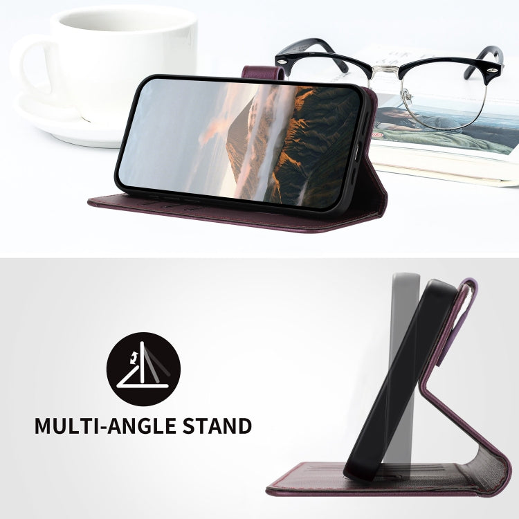 For Motorola Moto G Play 4G 2024 Triangle Pattern Buckle Clasp Leather Phone Case(Dark Purple) - Motorola Cases by PMC Jewellery | Online Shopping South Africa | PMC Jewellery | Buy Now Pay Later Mobicred