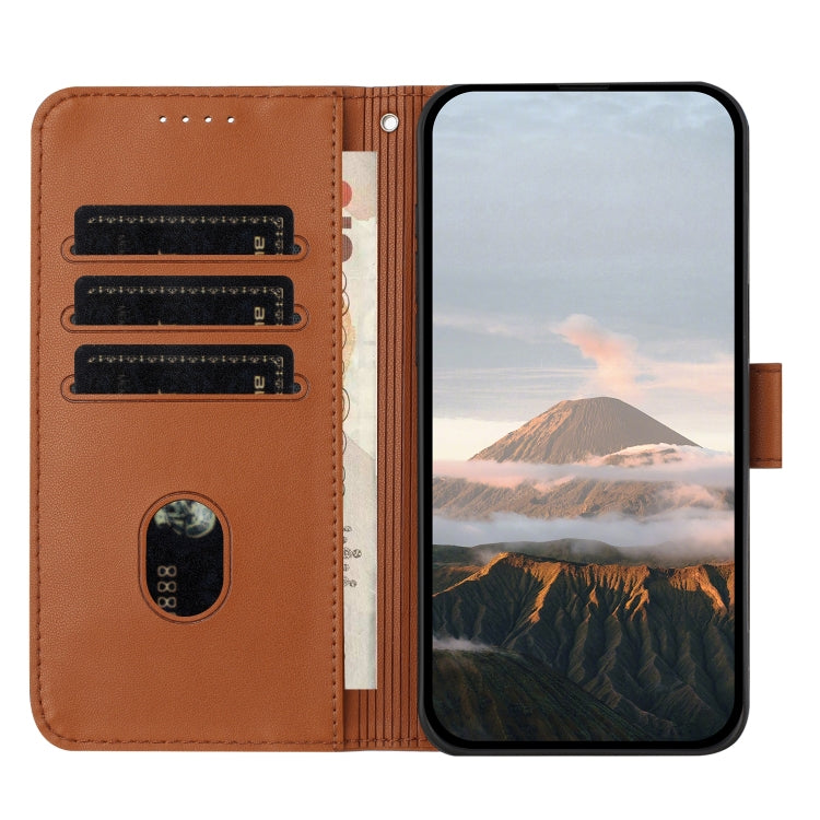 For Motorola Moto G Power 2024 Triangle Pattern Buckle Clasp Leather Phone Case(Brown) - Motorola Cases by PMC Jewellery | Online Shopping South Africa | PMC Jewellery | Buy Now Pay Later Mobicred