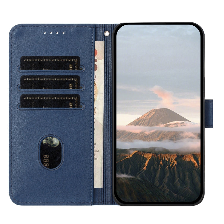 For Motorola Moto G Power 2024 Triangle Pattern Buckle Clasp Leather Phone Case(Royal Blue) - Motorola Cases by PMC Jewellery | Online Shopping South Africa | PMC Jewellery | Buy Now Pay Later Mobicred