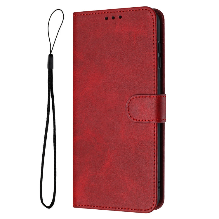 For Samsung Galaxy S25 / S24 5G Solid Calf Texture Flip Leather Phone Case(Red) - Galaxy S25 5G Cases by PMC Jewellery | Online Shopping South Africa | PMC Jewellery | Buy Now Pay Later Mobicred