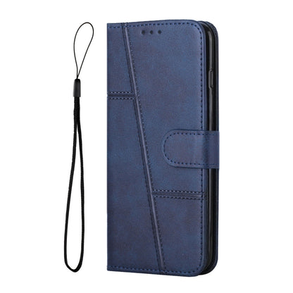 For Samsung Galaxy S25+ / S24+ 5G Stitching Calf Texture Buckle Leather Phone Case(Blue) - Galaxy S25+ 5G Cases by PMC Jewellery | Online Shopping South Africa | PMC Jewellery | Buy Now Pay Later Mobicred